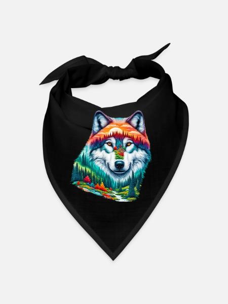 Wolf - Bandana - Schwarz