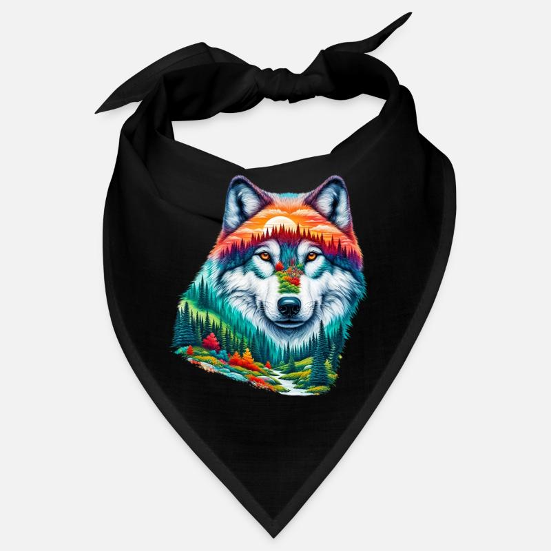 Wolf - Bandana - Schwarz