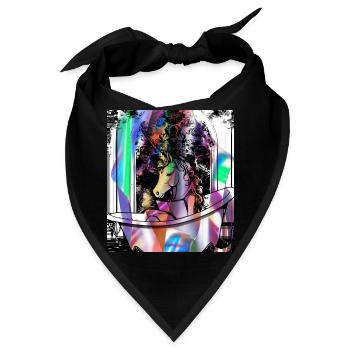 Einhorn, Graffiti, Badezimmer, Bad, Malerei, bunt - Bandana - Schwarz - Vorne