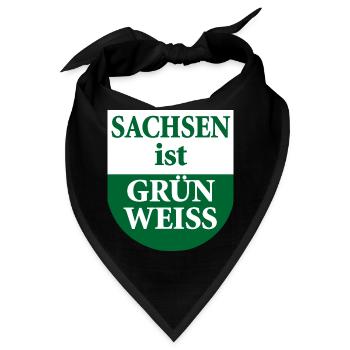 Sachsen ist grün weiß Landesflagge - Bandana - Schwarz - Vorne