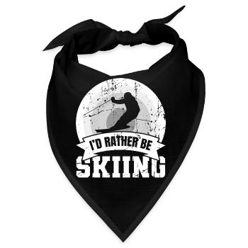 Lustiger Skifahrer Spruch - Bandana - Schwarz - Vorne