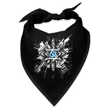 Blumenmuster YOU - Bandana - Schwarz - Vorne