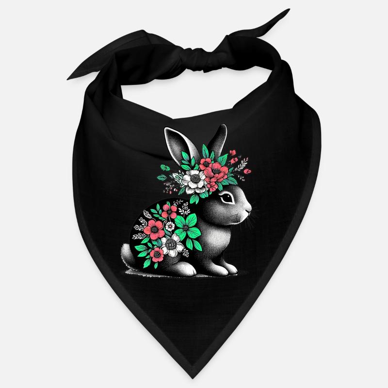 Lapin aux fleurs Bandana