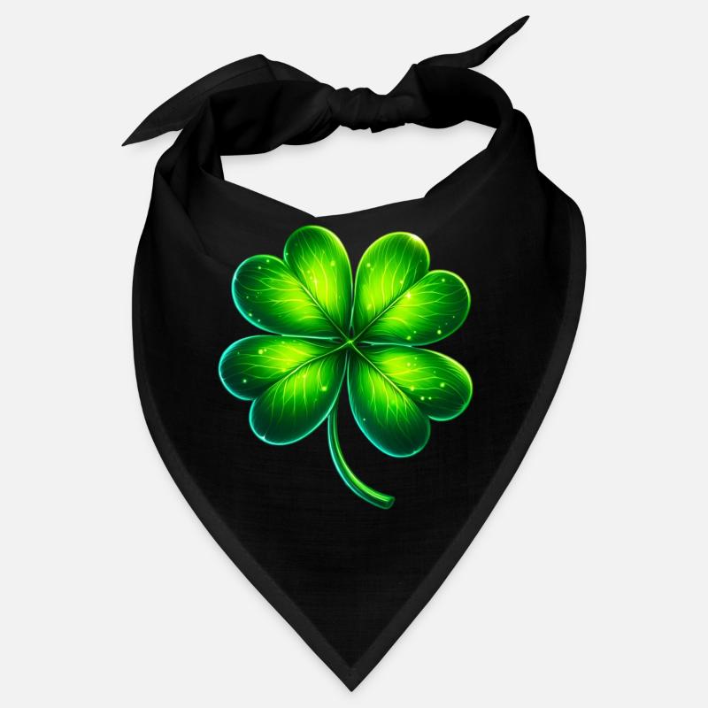 Vierblättriges Kleeblatt - Bandana - Schwarz