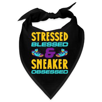 stressed sneaker obsessed Design - Bandana - Schwarz - Vorne