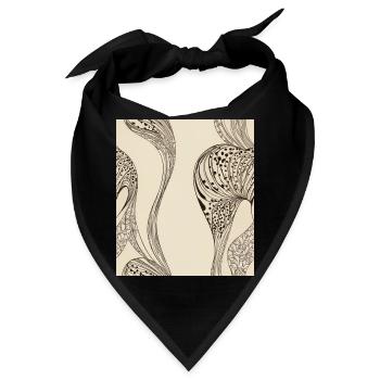 Abstraktes organisches Muster - Bandana - Schwarz - Vorne