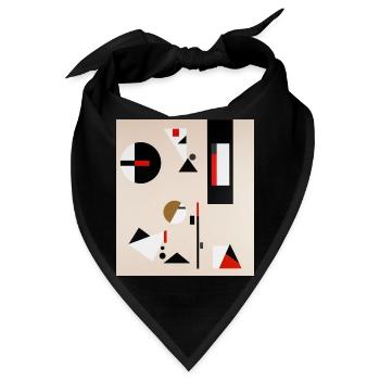 Abstrakte geometrische Komposition - Bandana - Schwarz - Vorne