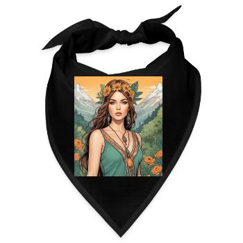 Eine Frau in der Natur - Bandana - Schwarz - Vorne