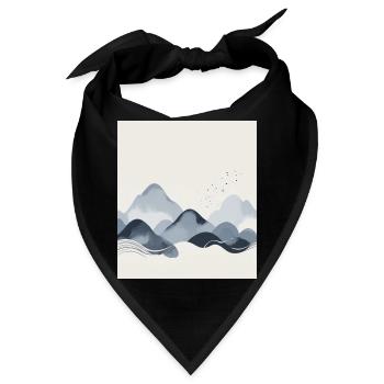 Abstrakte Berge - Bandana - Schwarz - Vorne