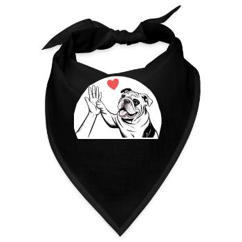Englische Bulldogge - Bandana - Schwarz - Vorne