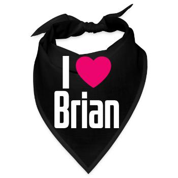 I Love Brian Pinkes Herz Ich liebe Brian - Bandana - Schwarz - Vorne
