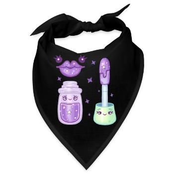 Lilac Galaxy Lipgloss Kawaii Charakter - Bandana - Schwarz - Vorne