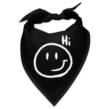 Hi Smile & Text | Kreide-Look - Bandana - Schwarz - Vorne