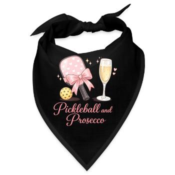 Pickleball und Prosecco Flair - Bandana - Schwarz - Vorne
