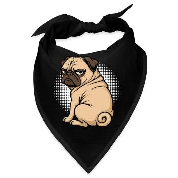 Mops Möpse Mopsbesitzer Mopsliebhaber Mopshalter - Bandana - Schwarz - Vorne