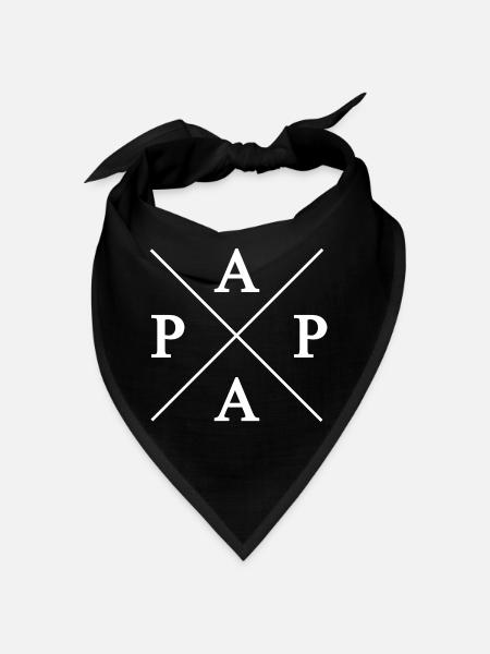 Dad coat of arms embroidered white - Bandana - black - Front