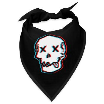 Schwindel Glitch Schädel - Bandana - Schwarz - Vorne