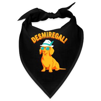 Desmiregal Spruch - Lustiger Dackel Hund Humor - Bandana - Schwarz - Vorne