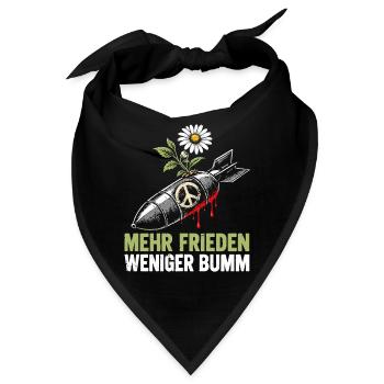 Mehr Frieden, weniger Bumm - Bandana - Schwarz - Vorne