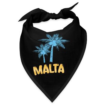 Geschenk für Malta - Bandana - Schwarz - Vorne