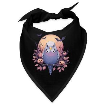 Wellensittich Halloween - Bandana - Schwarz - Vorne