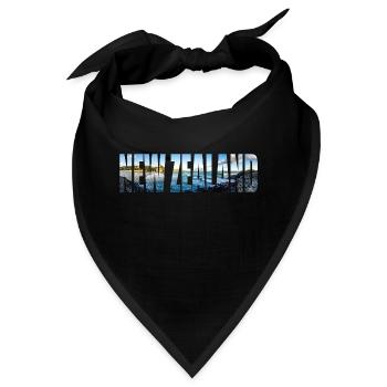 Neuseeland Geschenkidee Backpacker Work & Travel - Bandana - Schwarz - Vorne