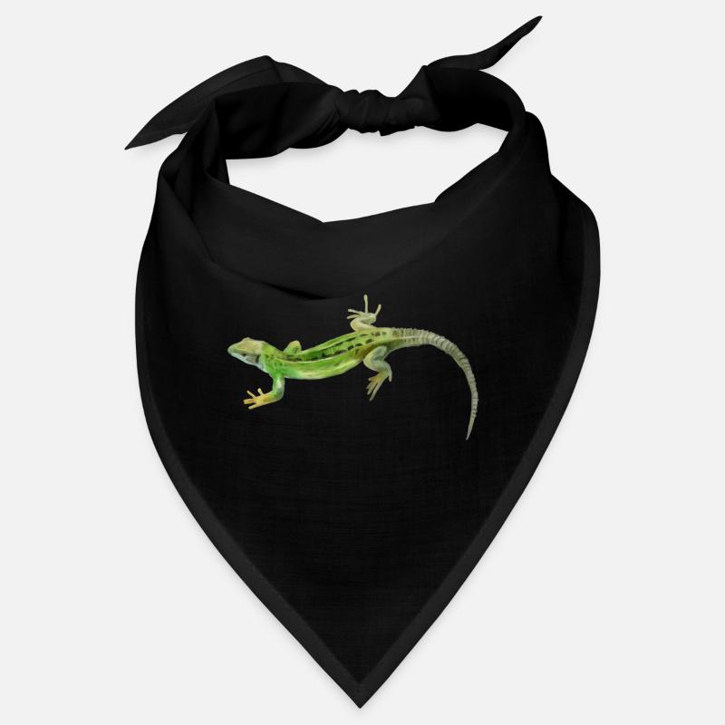 Gecko Grün Muster - Bandana - Schwarz