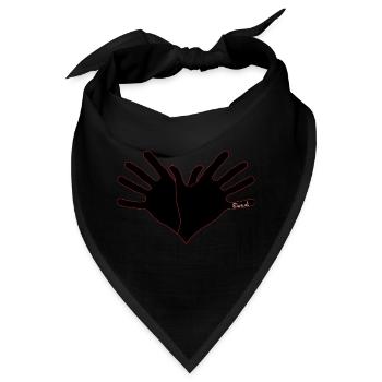 Duart Symbol Shqipe Zemra -Zi me Linja te Kuqe - Bandana - Schwarz - Vorne