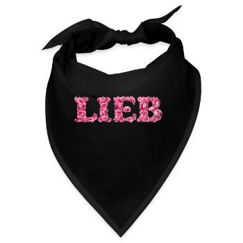 Lieb mit Rosenblättern geschrieben - Bandana - Schwarz - Vorne