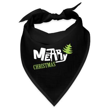merry christmas font comic Tannenbaum Schrift - Bandana - Schwarz - Vorne