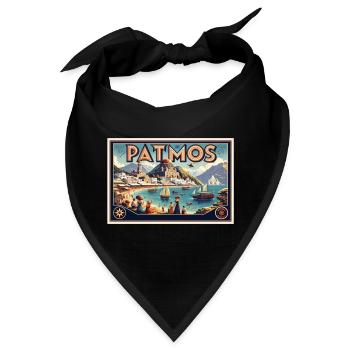Patmos Griechenland Urlaub Bucht Reisen - Bandana - Schwarz - Vorne