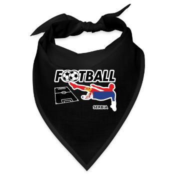Fußball Fieber Serbien - Bandana - Schwarz - Vorne