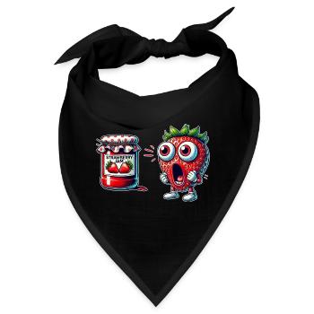 Lustiges Erdbeere Marmeladen Design - Bandana - Schwarz - Vorne