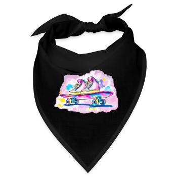 Skateboard mit Schuhe - Bandana - Schwarz - Vorne