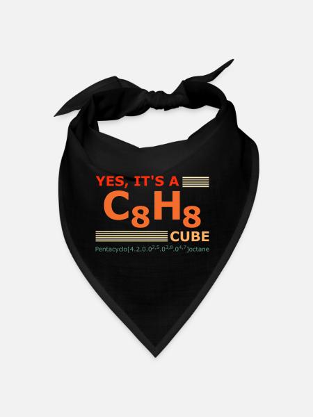 C8H8 Cubane – Yes it's a Cube retro Chemistry - Bandana - black