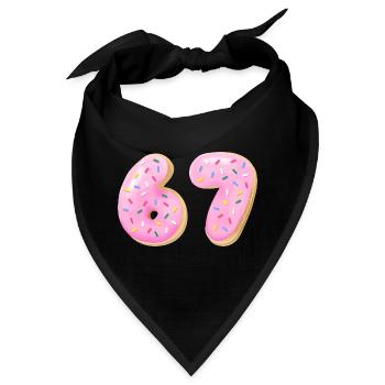 67 Six Seven Zahl 67 Meme Cream Donut - Bandana - Schwarz - Vorne