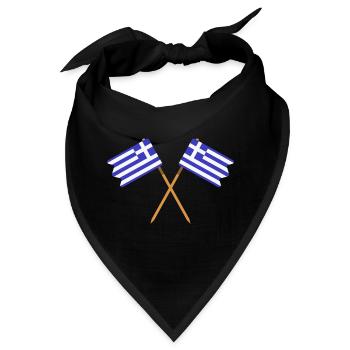 Flagge Griechenlands - Bandana - Schwarz - Vorne
