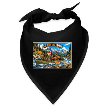 Abenteuer-Kajakfahren – Fuchs und Deutsche Schäferhund - Bandana - Schwarz - Vorne