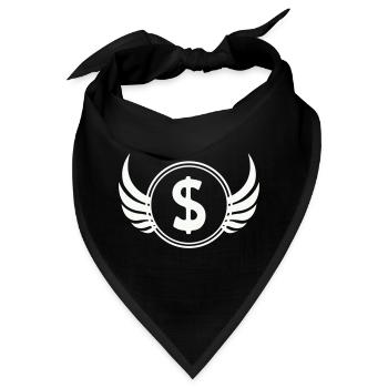 Flügel-Dollar Symbol - Bandana - Schwarz - Vorne