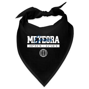 Meteora Griechenland Koordinaten Reise Souvenir - Bandana - Schwarz - Vorne