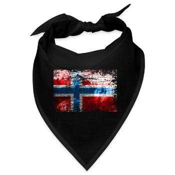 Norwegische Flagge - Bandana - Schwarz - Vorne