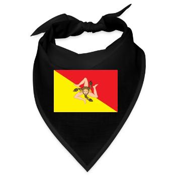 Aufkleber Flagge von Sizilien Flagge Aufkleber Sizilien - Bandana - Schwarz - Vorne