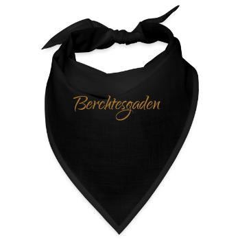 Berchtesgaden Schriftzug gold braun - Bandana - Schwarz - Vorne