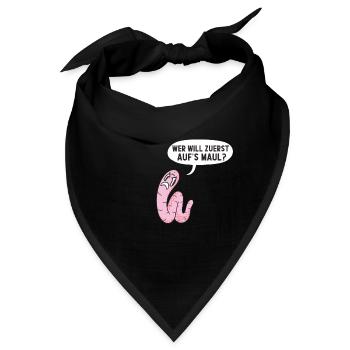 Wurm Würmer Regenwürmer Lustige Sprüche Regenwurm - Bandana - Schwarz - Vorne