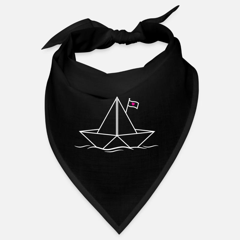 Papierboot Papierschiff  - Bandana - Schwarz
