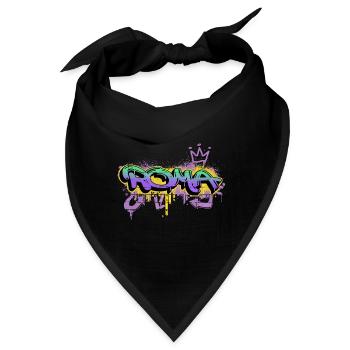 Rom Roma Italien Stadt Graffiti Spray Sprayer - Bandana - Schwarz - Vorne
