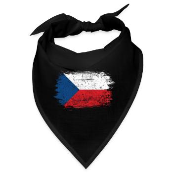 Pinselstrich Tschechische Flagge - Bandana - Schwarz - Vorne