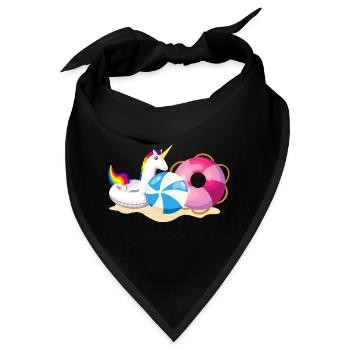 Unicorn Strandparty Sommer - Bandana - Schwarz - Vorne