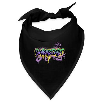 Darmstadt Deutschland Stadt Graffiti Spray Sprayer - Bandana - Schwarz - Vorne