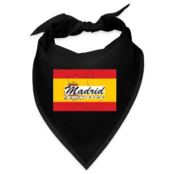 Madrid - Hauptstadt mit GPS & Flagge - Bandana - Schwarz - Vorne
